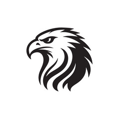 Eagle head silhouette vector illustration, head stylized logo