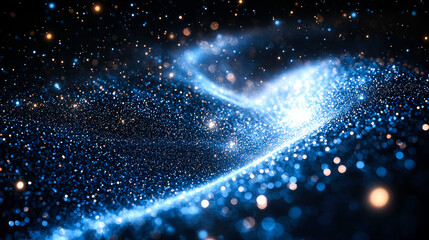 Obraz premium Abstract blue and gold cosmic dust swirl.