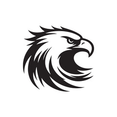 Eagle head silhouette vector illustration, head stylized logo