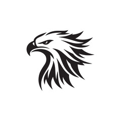 Eagle head silhouette vector illustration, head stylized logo