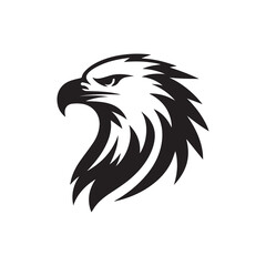 Eagle head silhouette vector illustration, head stylized logo