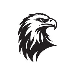 Eagle head silhouette vector illustration, head stylized logo
