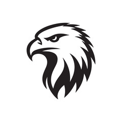 Eagle head silhouette vector illustration, head stylized logo