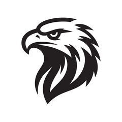 Eagle head silhouette vector illustration, head stylized logo