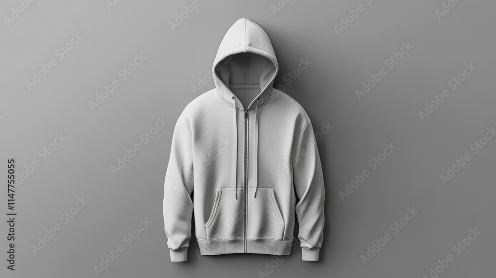 Fototapete Display mockup of a gray hoodie on a plain background, perfect for showcasing custom designs and text placement. Generative AI
