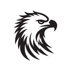 Eagle head silhouette vector illustration, head stylized logo