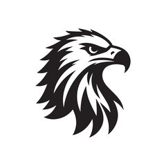 Eagle head silhouette vector illustration, head stylized logo