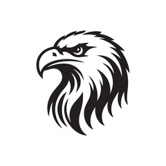 Eagle head silhouette vector illustration, head stylized logo