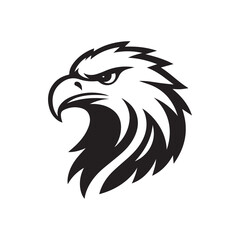 Eagle head silhouette vector illustration, head stylized logo