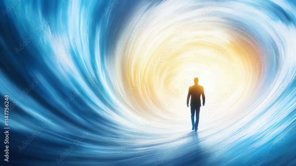 Poster journey of light through the ethereal wave in a mesmerizing landscape