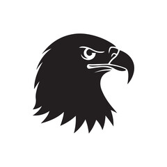 Eagle head silhouette vector illustration, head stylized logo