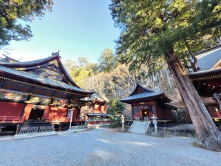 三峯神社　早朝の境内