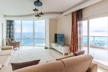 Luxurious Living Room with Stunning Sea View