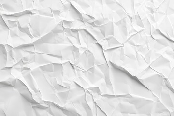 Fototapeta premium White crumpled paper poster texture background.