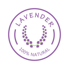purple lavender flower logo, for flower gardens, parks, business, cosmetics, fashion, vector