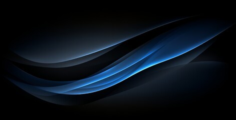 Abstract Dark Blue and Black Swirling Waves Background