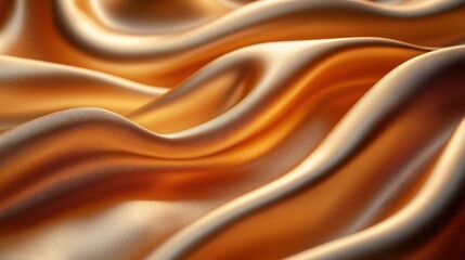Obraz premium Golden silk fabric, softly draped, luxurious texture.
