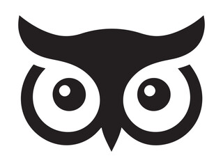 Charming Black and White Owl Eyes Logo Design for Businesses