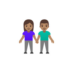 Fototapeta premium Couple Holding Hands Emoji 
