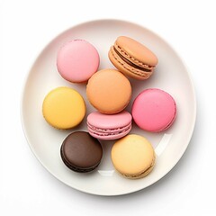 Obraz premium Plate of Nachos, Isolated white background, flat lay