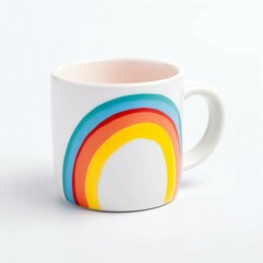  Rainbow Mug, Isolated white background, flat lay
