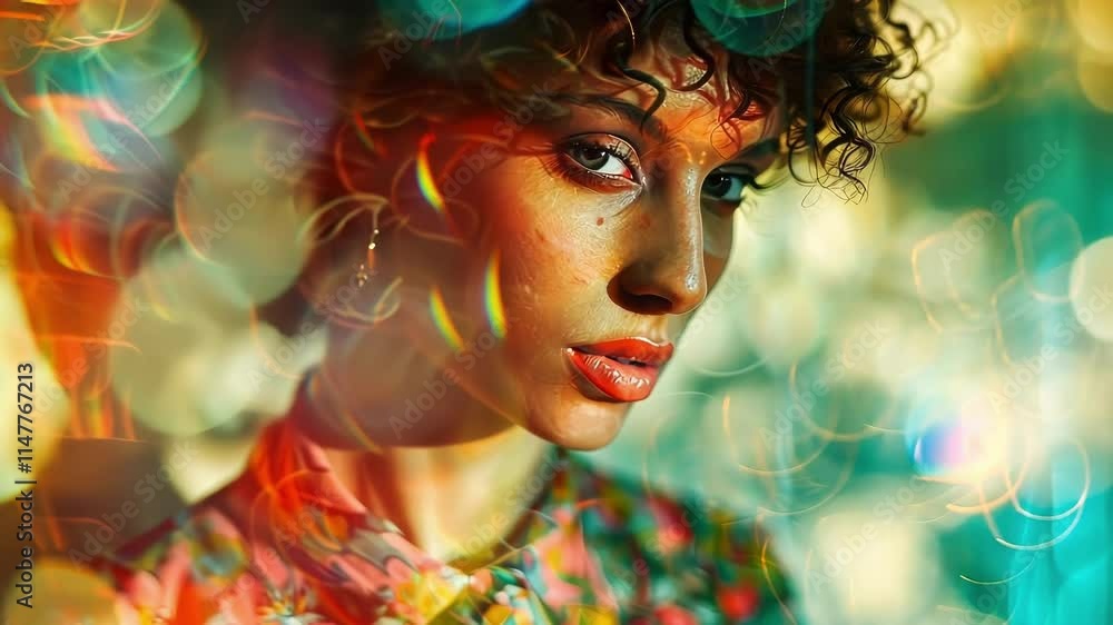 Poster indistinguishable patterns and prints mix and mingle in the background creating a dreamy blur of fas