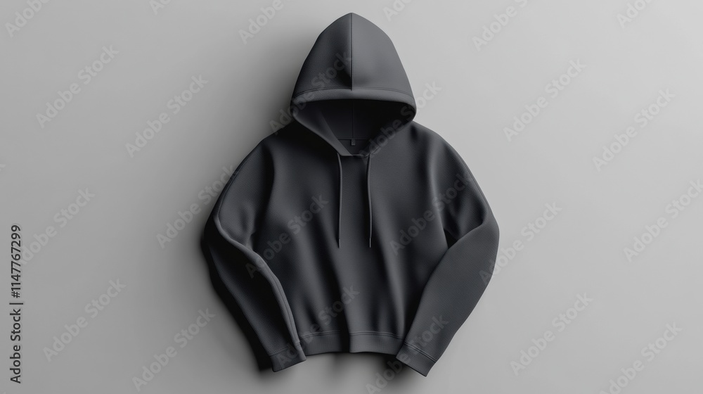 Fototapete dark hooded sweatshirt mockup on a flat surface with ample space for text and branding elements. gen