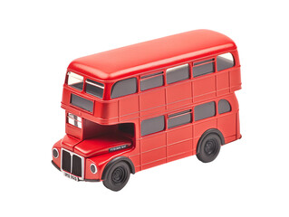 Isolated Red Double Decker Bus Miniature