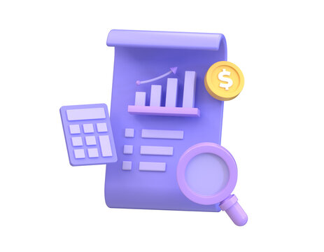 3d illustration of accounting data