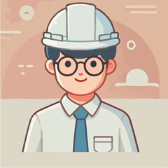 vector of architect character with his work helmet