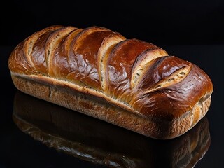 loaf of bread,food photography concept,isolated one fresh bread with dark background,Generative AI,Freshly Baked Bread Homemade