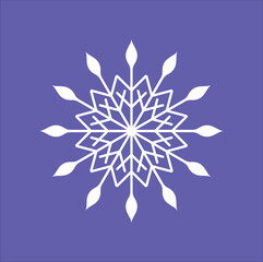 This simple yet elegant 2D illustration of a snowflake features intricate patterns and symmetrical design. Vector design. Eps 10.