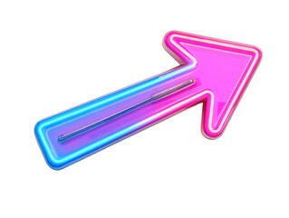 Isolated Neon Arrow Pointing Up Right