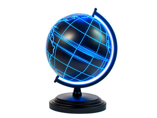 Isolated Neon Blue Globe