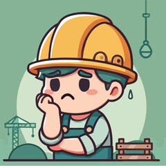Fototapeta premium vector of architect character with his work helmet