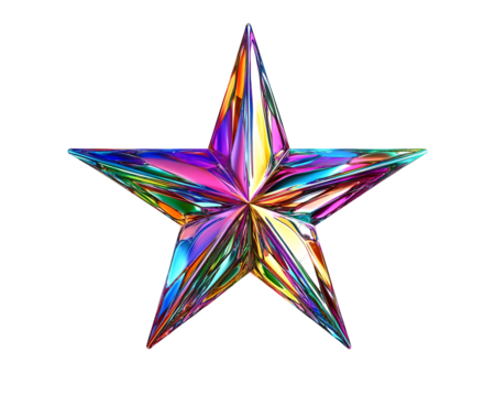 Isolated Iridescent Geometric Star