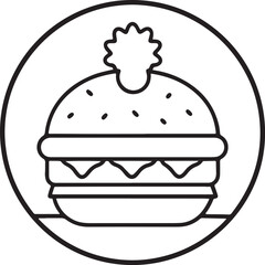 burger chicker vector icon