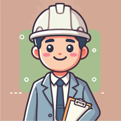 vector of architect character with his work helmet