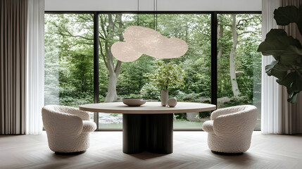 Serene Modern Interior Design 3D Illustration