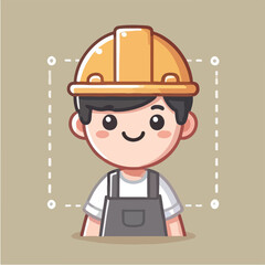 vector of architect character with his work helmet