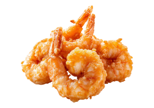 Deep fried shrimps. Transparent background .Isolated PNG - Powered by Adobe