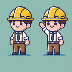 vector of architect character with his work helmet