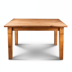Fototapeta premium Rustic Wooden Table Square Dining Table Light Brown Wood Farmhouse Tabletop