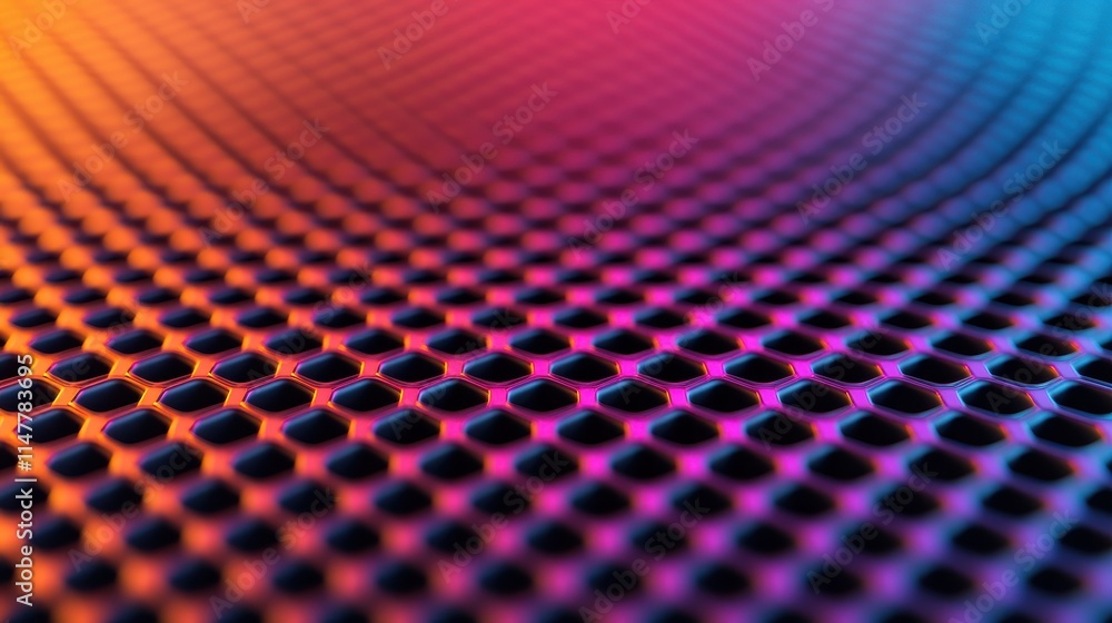 Poster Colorful Hexagonal Pattern with Gradient Background and Texture