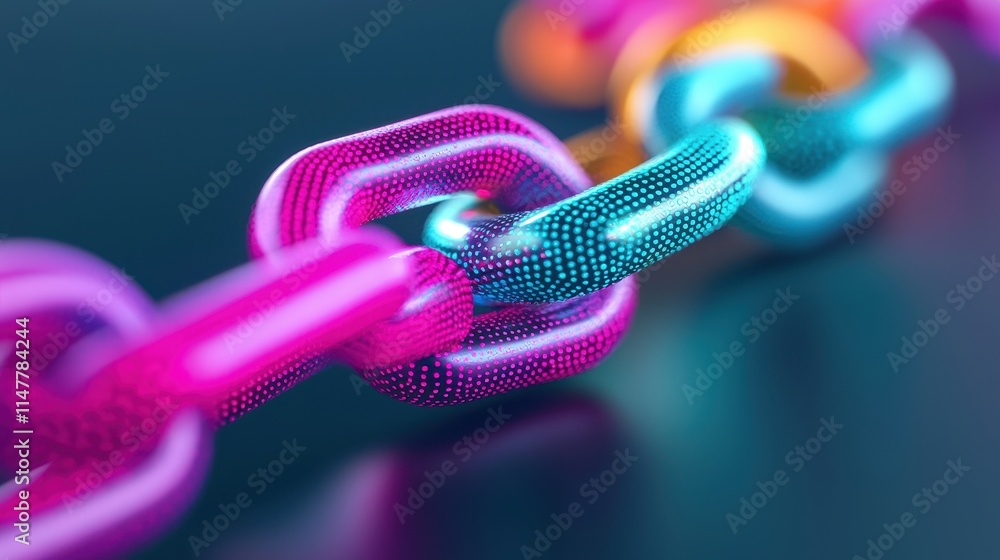 Aufkleber abstract colorful chain links in vibrant gradient design
