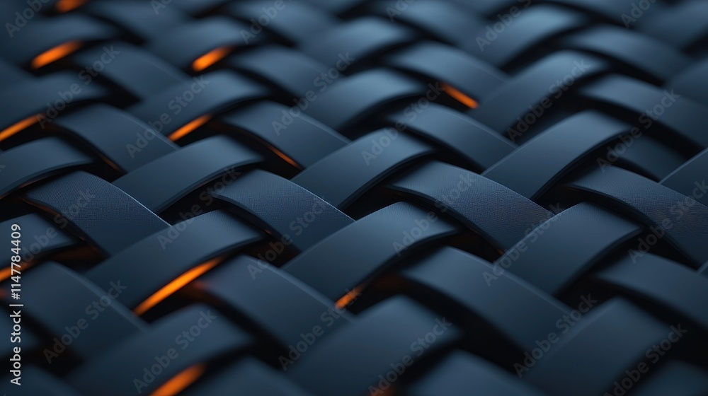 Poster intricate woven texture with subtle glow and dark color palette