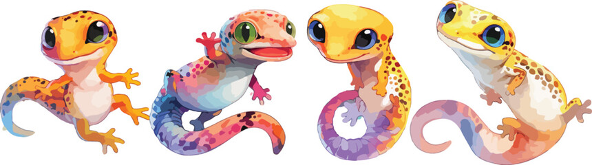 gecko watercolor clipart