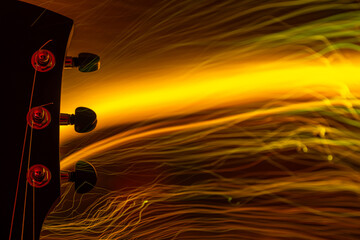Guitar tuning pegs close up