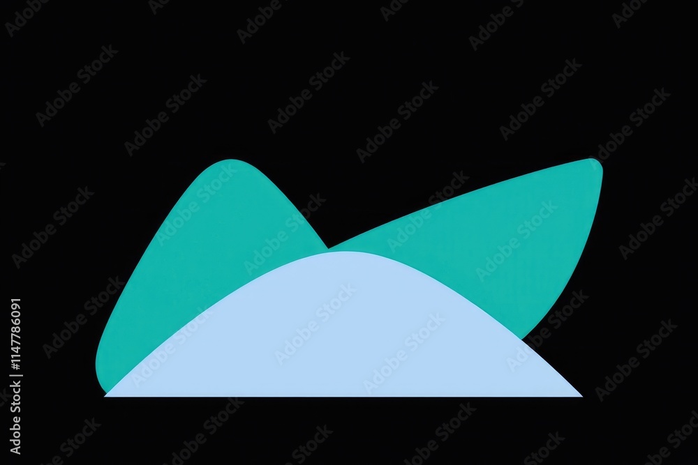 Poster colorful abstract shapes create a harmonious composition against a deep black background. the smooth