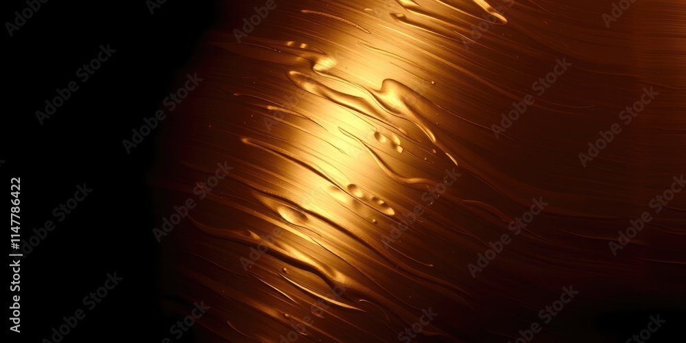 Poster the artwork showcases golden liquid flowing in graceful patterns against a stark black backdrop. lig